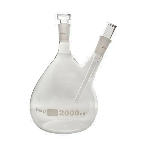 Gsc evolution GSC FLSK-24-40-2L, Borosilicate Glass Therm Holder Distillation Flask, 2L Capacity, Clear