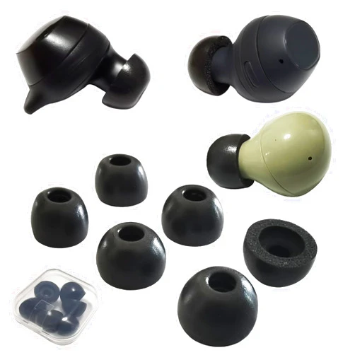 Luckvan Samsung Galaxy Buds 2 Ear Tips Replacement Memory Foam Tips for Galaxy Buds+Plus/Galaxy Buds FE Wireless Earbuds Fit in Case, Black， 3 Pairs LMS