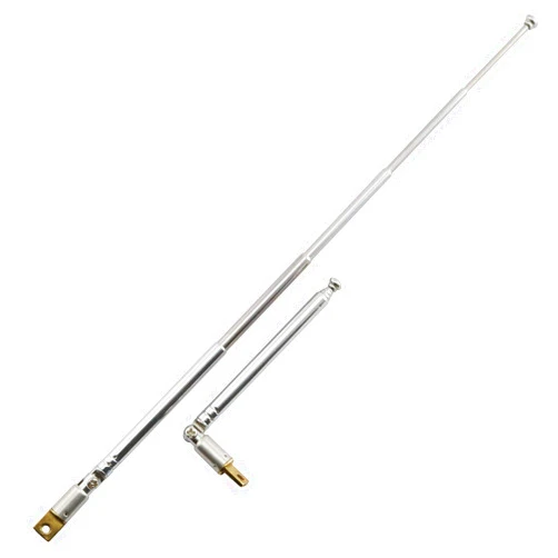 RuiLing 2-Pack 5 Section Stainless Steel AM FM Radio Antenna Replacement Telescopic Universal Aerial for TV Electronic Equipment,Stretch Length 9