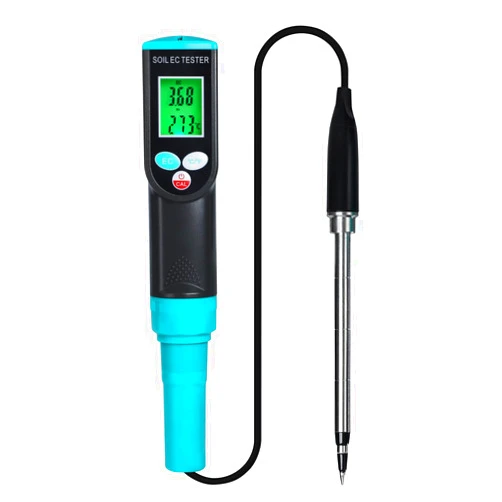 DANOPLUS 2 in 1 EC & Temperature Meter, Digital EC Meter for Soil with IP67 Waterproof Electrode, Portable Soil EC Meter Soil Tester with ATC for Gardening, Agricultural, Farming, Lawn, Plants