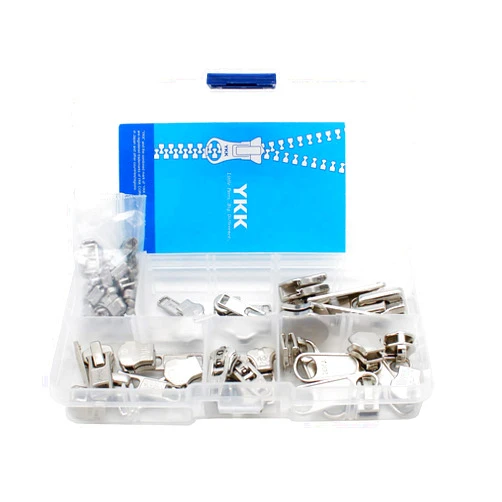 YKK Zipper Repair Kit Metal Assorted Aluminum Slider Easy Container Storage Sets of #3, #4.5, #5, and #10 Include #3, #4.5, #5, and #10 Top & Bottom Stops
