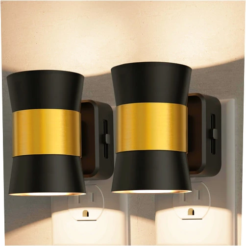 L LOHAS LED Night Lights Plug into Wall [2-Pack],Decorative Night Light with Dusk to Dawn Sensor, Soft White 3000K, 0-100LM Dimmable, Auto On/Off Nightlight for Bedroom Stairway Kitchen Hallway