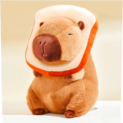 Redaica 9.8in Capybara Plush Cute Capybara Stuffed Animals with Bread, Kawaii Capibara Plushie Toys for Kids, Rodents Animals Pet Doll Soft Hugging Pillow for Boys Girls Birthday Gift