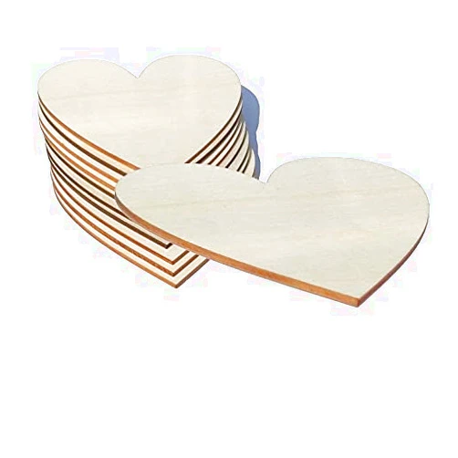 VZNBJUAN 3 inch Wood Hearts, Natural Unfinished Wood Heart Cutout Shape, 20 Pieces