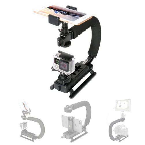 Fantaseal 4in1 DSLR/Mirrorless/Action Camera +Camcorder +Smartphone Stabilizer Holder We-Media YouTube Vlog Low Position Video Rig Mount Fit for GoPro Sony DJI OSMO Action Nikon Canon iPhone Samsung