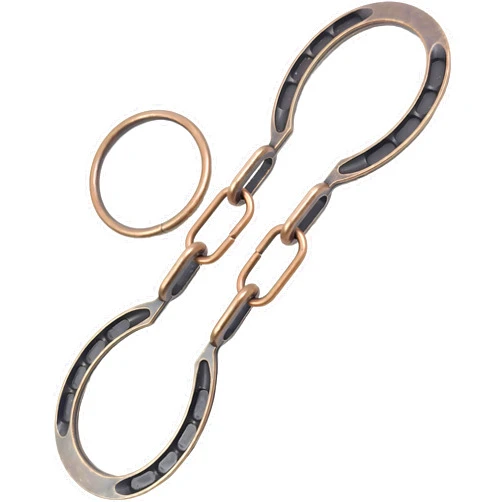 MAGIKON Traditional Brain Teaser, Classical Metal Horseshoe Puzzle (Bronze, Normal)