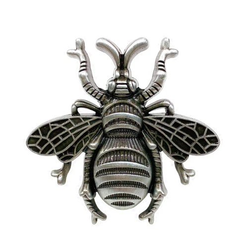 ZILucky Bee Knob Drawer Pulls Handles for Dresser Cupboard Wardrobe Cabinet Kitchen Decor Garden Insect Flowers Spring Theme (4, Pewter)
