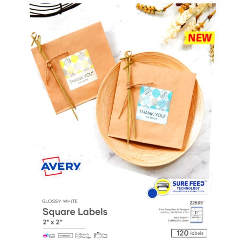 Avery Printable Blank Square Labels, 2