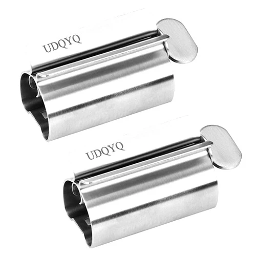 UDQYQ Toothpaste Squeezer - Metal Tube Squeezer Stainless Steel Tube Wringer UDQYQ Toothpaste seat Holder Stand (Silver)