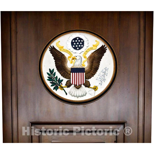 Historic Pictoric Photo - Great Seal of The United States. United States Post Office and Courthouse, Athens, Georgia- Fine Art Photo Reporduction 14in x 11in
