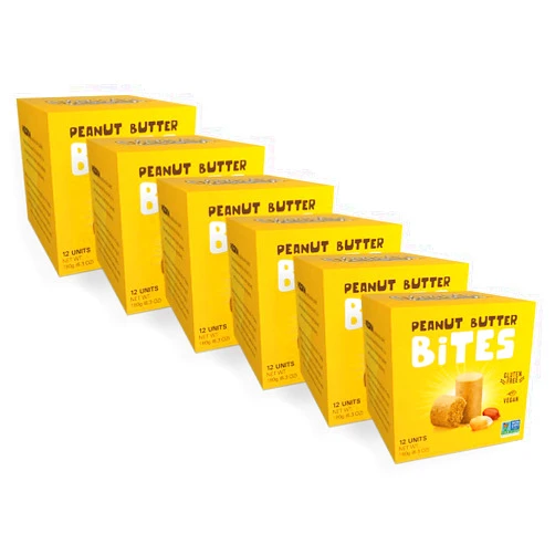 PASOKIN | Natural Peanut Butter Snack | Creamy PB Bites | Gluten Free, Vegan Protein | Pacoca Made in USA, 6 Boxes with 12 Bites (72 Bites)