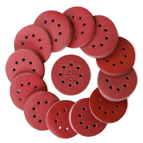 FASTPRO 200-Piece Sanding Discs Set, 5-Inch 8-Hole Hook and Loop Sandpaper, 13 Grades Orbital Sandpaper, Include 40 60 80 100 120 150 180 240 320 400 600 800 1000 Assorted Grits