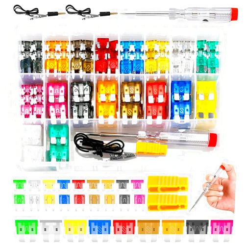 BBjinronjy Fuse Assortment Kit,306pcs Car Boat Truck SUV Auto Automotive Assorted Replacement Blade Fuses Standard & Mini & Low Profile Mini-2A 5A 7.5A 10A 15A 20A 25A 30A 35A with Fuse Puller Circuit Tester