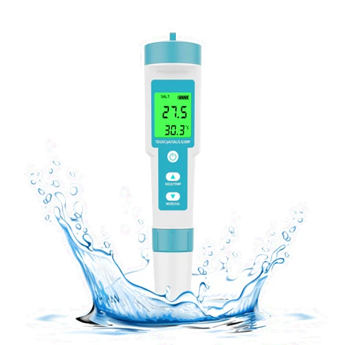 DRIAC PH Meter TDS Meter 8 in 1 Digital Water Tester Pool Salt Tester Salinity, PH, TDS, EC, ORP, H2 and TDS Meter, PH Meter for Water with LCD Backlit Testing Kits for Swimming Pool,Saltwater, Sea Water