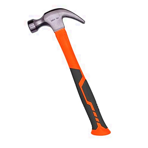 Edward Tools 16 oz Claw Hammer with Fiberglass Handle - All Purpose Hammer with Forged Hardened Steel Head - Ergo Shock Absorbing Rubber Grip
