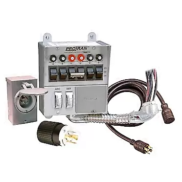 Reliance Controls Corporation 31406CRK 30 Amp 6-circuit Pro/Tran Transfer Switch Kit for Generators (7500 Watts).,Gray