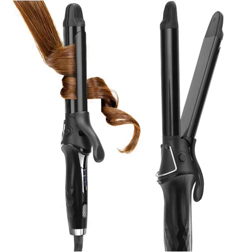 CNAIER 2-in-1 Hair Straightener Curling Iron 1 Inch Produces Classic Curls and Straightening – for use on Short, Medium, and Long Hair, Curls Beautifully & Straightens Well