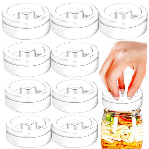 Yesland 9 Pack Fermentation Glass Weights with Easy Grip Handle, Fermentation Weights for Wide Mouth Mason Jar, Sauerkraut, Vegetables, Pickles, Kimchi and Other Fermented Food