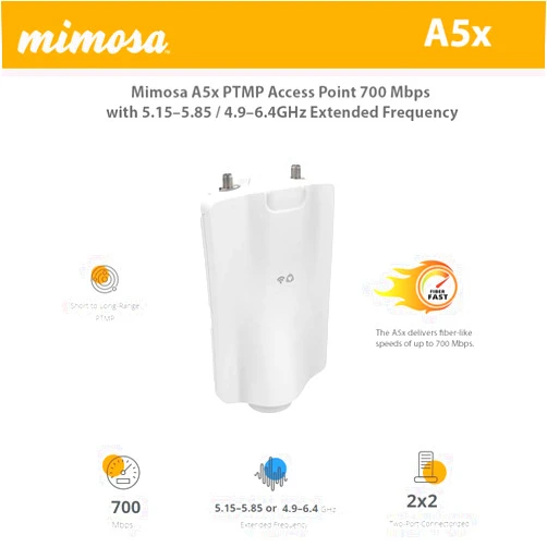 Mimosa A5x PTMP Access Point 700 Mbps with Extended Frequency 4.9 to 6.4