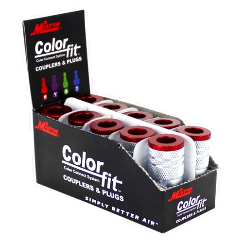 Milton 716MC ColorFit Couplers, M-style Red, 1/4