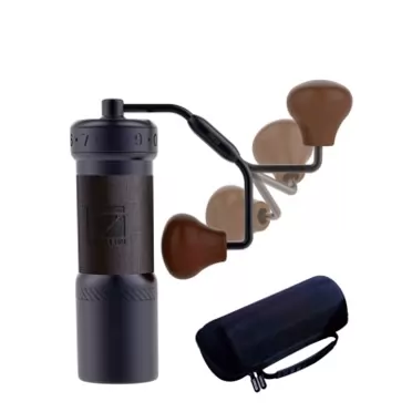 1Zpresso K-Ultra Manual Coffee Grinder Iron Gray with Assembly Consistency Grind Stainless Steel Conical Burr, Foldable Handle, Numerical External Adjustable Setting, All-Round Grinder