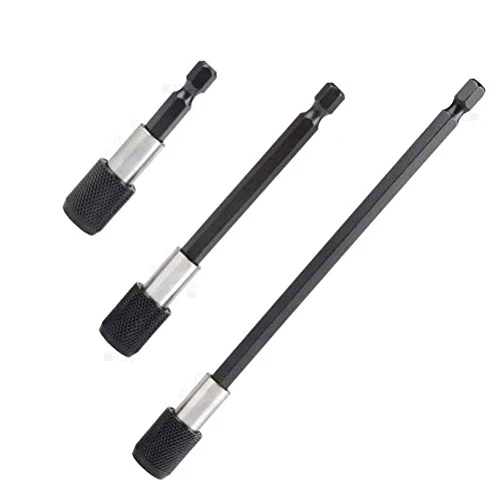 TIMESETL 3Pcs Drill Bit Extender, 1/4 Inch Hex Shank Quick Change Bit Holder, Magnetic Socket Screwdriver Bit Holder 2.5