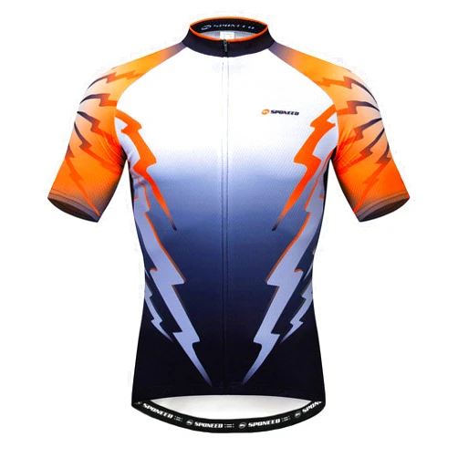 sponeed Men's Cycling Jerseys Tops Biking Shirts Short Sleeve Bike Clothing Full Zipper Bicycle Jacket with Pockets