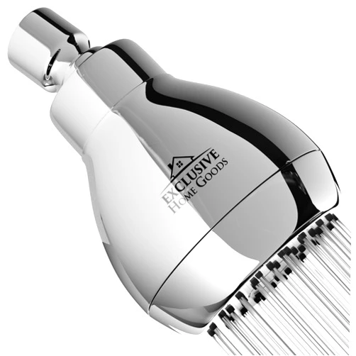 Heatsistence High Pressure Shower Head - Powerful Deluxe Bathroom Showerhead with Strong Spray Stream and Small Silicone Nozzles - Universal Fit Works with High and Low Water Flow Showers (Chrome)-1.8 GPM