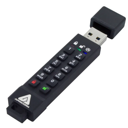 Apricorn 16GB Aegis Secure Key 3Z 256-bit AES XTS Hardware Encrypted FIPS 140-2 Level 3 Validated Secure USB 3.0 Flash Drive (ASK3Z-16GB), Black