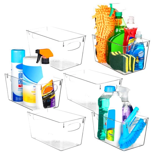 ClearSpace Clear Plastic Storage Bins – Perfect Kitchen Organization and Storage or Pantry Storage – Fridge Organizer, Pantry Organization and Clear Storage Bins, Cabinet Organizers