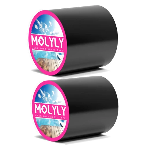 MOLYLY 2Pack 6Inch Butyl Joist Tape for Decking, Waterproof Deck Joist Tape Anti-Weather Sealing Deck Joist Tape for Beams, Joist Tape for Decking Extended Lifespan