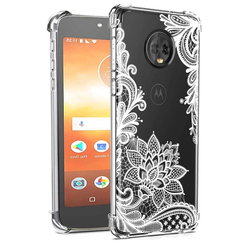 Booceicd Moto E5 Play Case, Moto E5 Cruise Case with Flowers, Shockproof Clear Floral Soft Flexible TPU Slim Phone Case Cover for Motorola Moto E5 Play (Mandala)