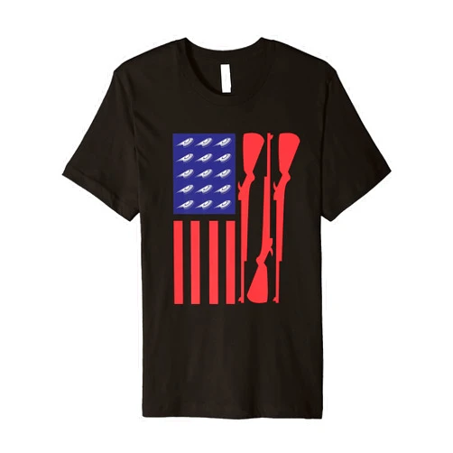 Patriotic Clay Pigeon Target Sporting Lover Outfit American Flag Trap Shooting Funny Skeet Sport Gift Men Women Premium T-Shirt