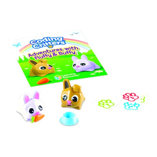 Learning Resources Coding Critters Pair a Pets Bunnies Fluffy & Buffy, Screen-Free Early Coding Toy For Kids,Interactive STEM Coding Pet, 5 Pieces, Ages 4+