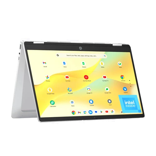 HP Chromebook x360 14 inch Laptop, HD Touchscreen, Intel Processor N100, 4 GB RAM, 64 GB eMMC, Intel UHD Graphics, Chrome OS, 14b-cd0000nr (2024)