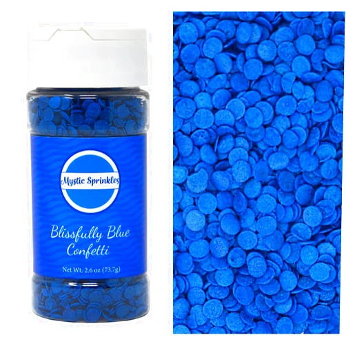 Mystic Sprinkles Solid Colored Confetti 2.6oz Bottle (Blissfully Blue)