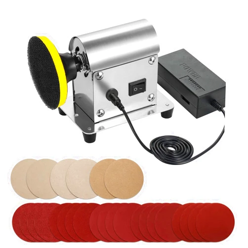 Winartton Electric Resin Polishing Machine, Resin Sanding and Polishing Kit Sander, 90W 7-Speed 24V, Including 26 PCS Sandpaper Resin Grinding Polisher Supplies, Epoxy Casting Tools for Resin Molds