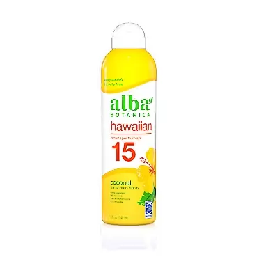 Alba Botanica Sunscreen, Hawaiian Coconut SPF15 Sunscreen Spray, 5oz
