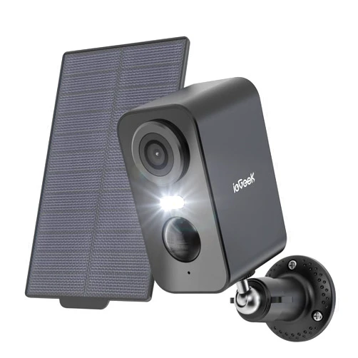 ieGeek Solar Security Cameras Wireless Outdoor with Solar Panel, 2K WiFi Battery Camera for Home Security with Color Night Vision, Motion Detection, 2-Way Talk for Home Surveillance, Works with Alexa