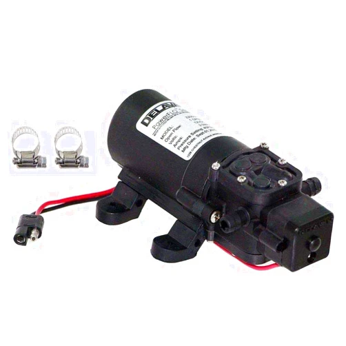 Delavan 2200-201 PowerFlo 12V Demand Diaphragm Pump with 2 Hose Clamps (Bundle, 3 Items)