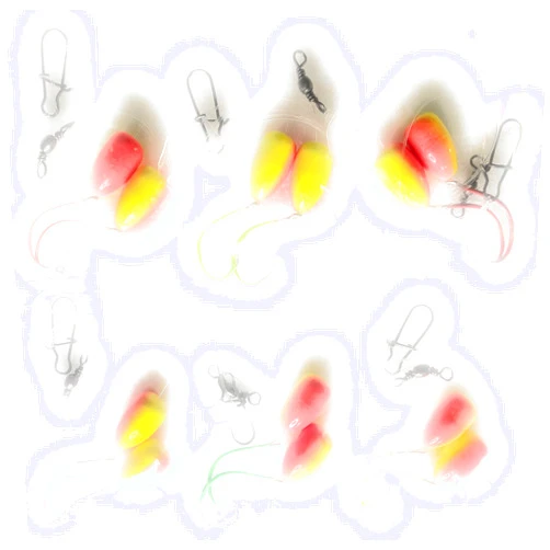 RignFish Custom Rigs 1 - Hi-Low, Pompano Rig, Surf Fishing Rig, Fishing Rigs, Double Drop Rig - High Gloss Bullet Float in Orange-Yellow, Pro-Tec Neon Colored Hooks, 30Lb Fluorocarbon Leader
