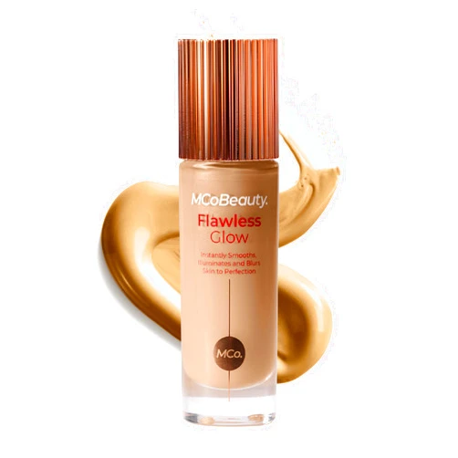 MCoBeauty Flawless Glow Luminous Skin Filter - 4 Medium - 4-in-1 Luminous Primer, Foundation Booster & Liquid Highlighter with Squalane - Radiant Glow Complexion Perfector Face Makeup