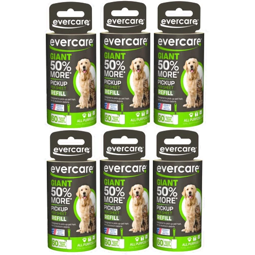 Evercare Giant PET Hair Roller REFILL - 6 Pack