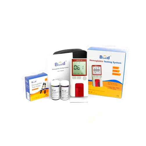KuweiCheck Bioaid Hemoglobin Test Meter kit with 25pcs strips,25 lancets and 25 capillary tubes