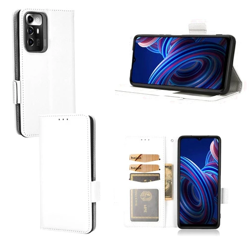 ShouBao Compatible with ZTE Blade A72 5G Wallet Case,PU Leather Folio Flip Case Compatible with ZTE Blade A72 5G Cell Phone Leather Case White