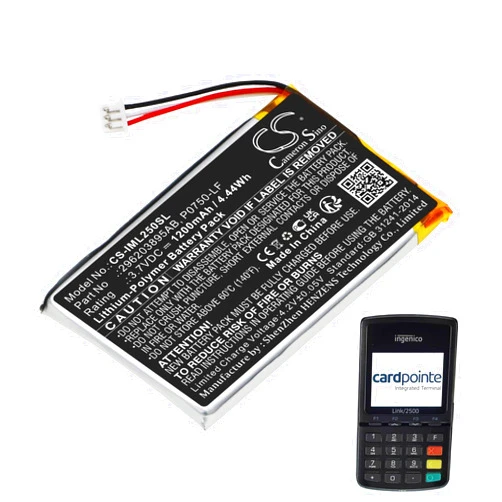 Cameron Sino CS Replacement Battery for Ingenico Link 2500 296203895AB, P0750-LF(1200mAh)