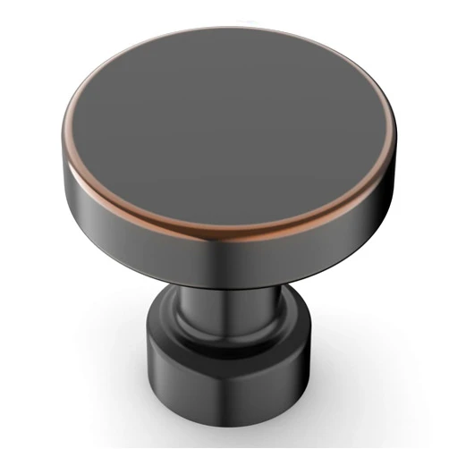 Amerdeco 10 Pack Oil Rubbed Bronze Cabinet Knobs 1-1/6 Inch(32mm) Single Hole Cabinet Pulls Dresser Knobs Round Drawer Knobs and Pulls for Bathroom Cabinets