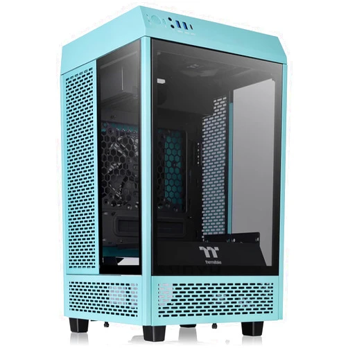 Thermaltake Tower 100 Turquoise Edition Tempered Glass Mini Tower Computer Chassis Supports Mini-ITX CA-1R3-00SBWN-00