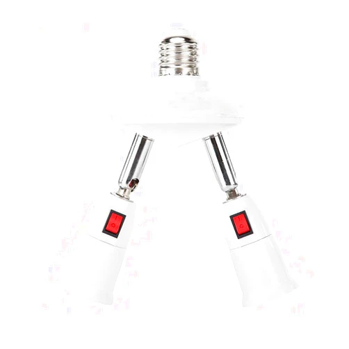 CLWHJ-360 Degrees Adjustable 2 in 1 E26/E27 Splitter Socket Adapter. E26/E27 Standard LED Bulbs 360 Degrees Adjustable 180 Degree Bendable Max Watt 120W (2 in 1)