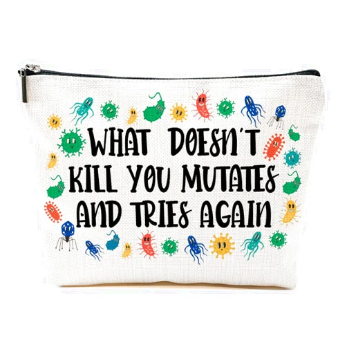 MQBMQB Science Teacher Gifts Funny Makeup Bag Microbiologist Cosmetic Bag for Christmas Thanksgiving Birthday Science Friendship Teacher Appreciation Gifts for Women Friend Sister Coworker Toiletry Bag
